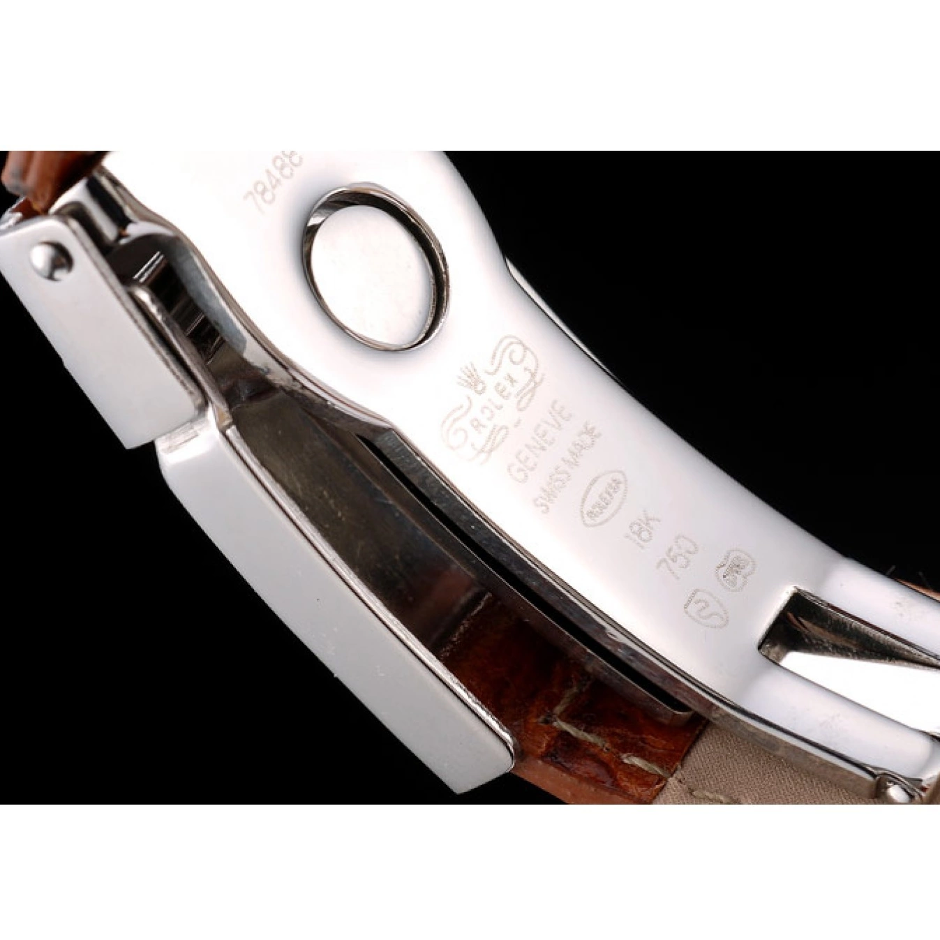 Rolex aaa copy Lady Dial Tachymeter Rolex Strap Daytona Case Brown Steel Leather Stainless White 0711